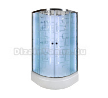 Душевая кабина DTO D EM2780NLED профиль хром, стекло матовое с узором