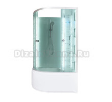 Душевая кабина DTO D EM4511RNLED+GM профиль хром, стекло матовое с узором