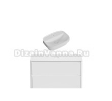 Тумба с раковиной Allen Brau Gravity 120 2 ящика, матовый белый, столешница белая, раковина Fantasy Sphere 55x40, белая