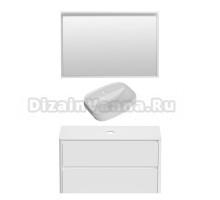 Мебель для ванной комнаты Allen Brau Gravity 120 2 ящика, матовый белый, столешница белая, раковина Fantasy Sphere 55х40, белая