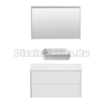 Мебель для ванной комнаты Allen Brau Gravity 120 2 ящика, матовый белый, столешница белая, раковина Fantasy Quad 50, белая
