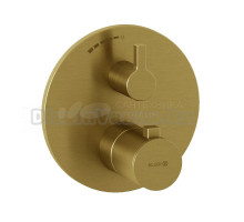 Термостатический смеситель встраиваемый Kludi Nova Fonte 20885N015 С ВНУТРЕННЕЙ ЧАСТЬЮ, брашированное золото PVD