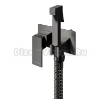 Гигиенический душ со смесителем встраиваемый Knotlor FHS02S1GM, вороненая сталь