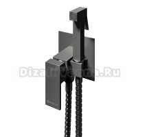 Гигиенический душ со смесителем встраиваемый Knotlor FHS02C1GM, вороненая сталь