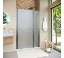 Душевая дверь в нишу Vegas Glass EP-F-1 Novo 110 11 10 R профиль оружейная сталь, стекло сатин