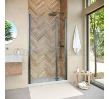 Душевая дверь в нишу Vegas Glass EP-F-1 Novo 115 11 01 R профиль оружейная сталь, стекло прозрачное