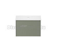 Тумба под раковину со столешницей Allen Brau Gravity 80 1 ящик, матовая олива, столешница белая