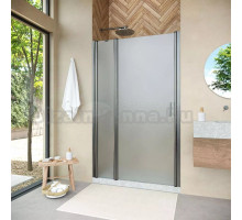 Душевая дверь в нишу Vegas Glass EP-F-1 Novo 115 11 10 L профиль оружейная сталь, стекло сатин