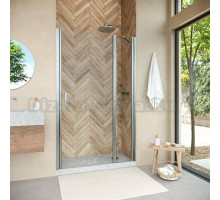 Душевая дверь в нишу Vegas Glass EP-F-1 Novo 120 04 01 R профиль никель, стекло прозрачное