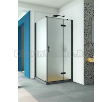 Душевой уголок Vegas Glass AFP-Fis Retta 120*80 02М 10 R профиль матовый черный, стекло сатин