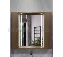 Зеркало Comforty Ангара 90 с подсветкой, бесконтактный сенсор, антизапотевание, темно-коричневый дуб