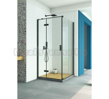 Душевой уголок Vegas Glass AFP-Fis Retta 120*80 02М 01 L профиль матовый черный, стекло прозрачное