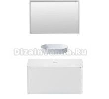 Мебель для ванной комнаты Allen Brau Gravity 100 1 ящик, матовый белый, столешница белая, раковина Fantasy Oval 55, белая