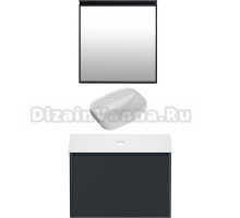 Мебель для ванной комнаты Allen Brau Gravity 80 1 ящик, матовый антрацит, столешница белая, раковина Fantasy Sphere 55х40, белая