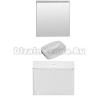 Мебель для ванной комнаты Allen Brau Gravity 80 1 ящик, матовый белый, столешница белая, раковина Fantasy Sphere 55х40, белая