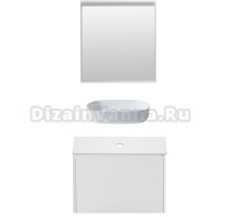 Мебель для ванной комнаты Allen Brau Gravity 80 1 ящик, матовый белый, столешница белая, раковина Fantasy Oval 55, белая