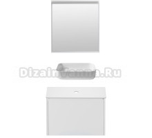 Мебель для ванной комнаты Allen Brau Gravity 80 1 ящик, матовый белый, столешница белая, раковина Fantasy Quad 50, белая