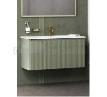 Тумба под раковину без столешницы Allen Brau Gravity 100 1 ящик, с фрезеровкой, матовая олива