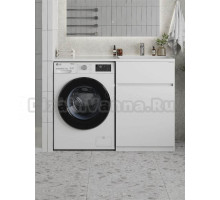 Тумба с раковиной Onika Сорго 120 R под стиральную машину, с бельевой корзиной, глянцевая белая