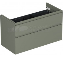 Тумба под раковину без столешницы Allen Brau Infinity 100 2 ящика, без подсветки, матовая олива