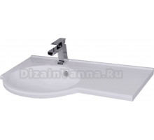 Мебельная раковина Aquanet Лайн Marmite Pernilla 90 L накладная, белая, прямоугольная, искусственный мрамор