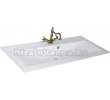 Мебельная раковина Aquanet Мадонна Marmite Mikaela 121 накладная, белая, прямоугольная, искусственный мрамор