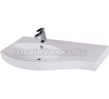 Мебельная раковина Aquanet Опера 115 L накладная, белая, полукруглая, искусственный мрамор