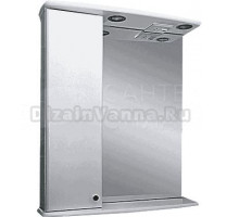 Зеркало Misty Астра 55 L с подсветкой, белый