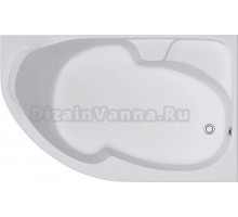 Акриловая ванна 1MarKa Diana 1713 R без опоры 170x105 см, угловая, правая, пристенная, белая, асимметричная