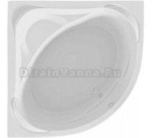 Акриловая ванна 1MarKa Palermo 4960 без опоры 150x150 см, угловая, пристенная, белая, четверть круга, с сиденьем