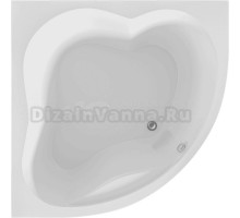 Акриловая ванна 1MarKa Cassandra Б02622 без опоры 140x140 см, угловая, пристенная, белая, четверть круга