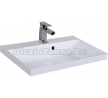 Мебельная раковина Aquanet Орлеан 70 накладная, белая, прямоугольная, искусственный мрамор