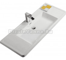 Мебельная раковина BelBagno Energia-N 120 накладная, белая, прямоугольная, искусственная мрамор