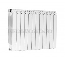 Радиатор биметаллический секционный Теплоприбор БР1-500 12 секций, боковое проходное подключение, белый RAL 9016