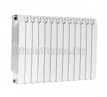 Радиатор биметаллический секционный Теплоприбор БР1-500 13 секций, боковое проходное подключение, белый RAL 9016
