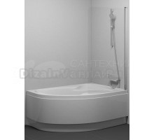 Шторка на ванну Ravak Chrome CVSK1 профиль сатин, стекло прозрачное