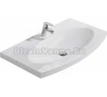 Мебельная раковина BelBagno Prospero 92 накладная, белая, полукруглая, искусственная мрамор