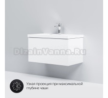 Тумба под раковину без столешницы AM.PM Gem 75 белый глянец, с 1 ящиком