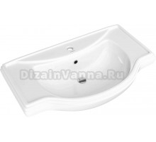 Мебельная раковина Misty Kirovit Классик 800 накладная, белая, прямоугольная, фаянс