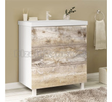 Тумба под раковину без столешницы Marka One Mix 60Н с 3 ящиками, бетон, push