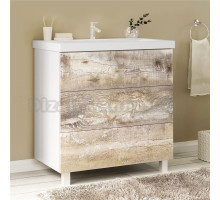 Тумба под раковину без столешницы Marka One Mix 70Н с 3 ящиками, бетон, push