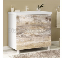 Тумба под раковину без столешницы Marka One Mix 80Н с 3 ящиками, бетон, push