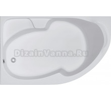 Акриловая ванна 1MarKa Diana У41684 L без опоры 160x100 см, угловая, левая, пристенная, белая, асимметричная, с сиденьем