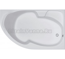 Акриловая ванна 1MarKa Diana У41685 R без опоры 160x100 см, угловая, правая, пристенная, белая, асимметричная, с сиденьем