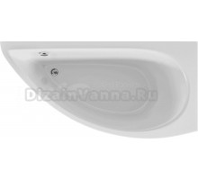 Акриловая ванна 1MarKa Piccolo У10977 R без опоры 150x75 см, угловая, правая, пристенная, белая, асимметричная