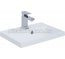 Мебельная раковина Aquanet Нота 204095 50 накладная, белая, прямоугольная, искусственная мрамор