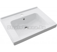 Мебельная раковина Dreja Grace 70 накладная, белая, прямоугольная, фарфор