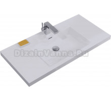 Мебельная раковина BelBagno Luce 90 накладная, белая, прямоугольная, искусственная мрамор