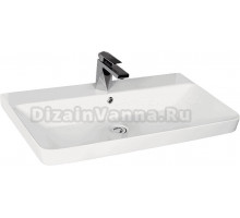 Мебельная раковина BelBagno Luxury 106 накладная, белая, прямоугольная, фаянс