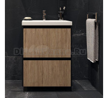 Тумба под раковину без столешницы Velvex Klaufs 60.2Y черная, шатанэ, подвесная